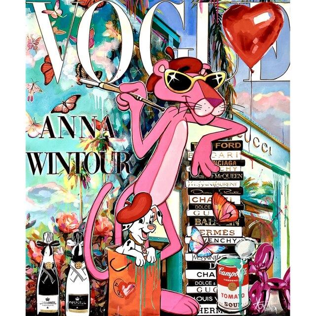 Vogue Cartoon Cover - Pink Panther Pop Art Poster